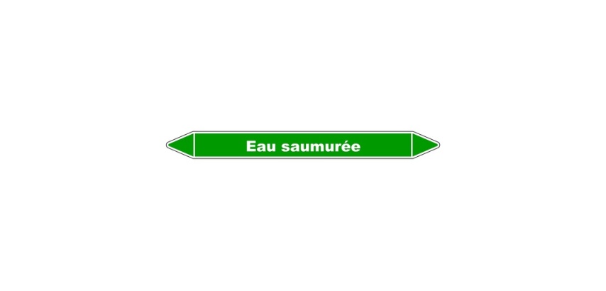 Marqueur de tuyauterie - Eau saumurée - Vinyle laminé - NFX 08-105