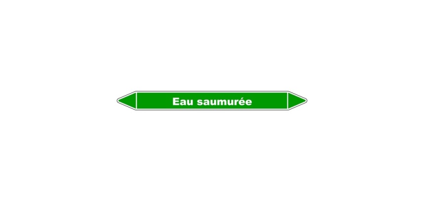 Marqueur de tuyauterie - Eau saumurée - Vinyle laminé - NFX 08-105