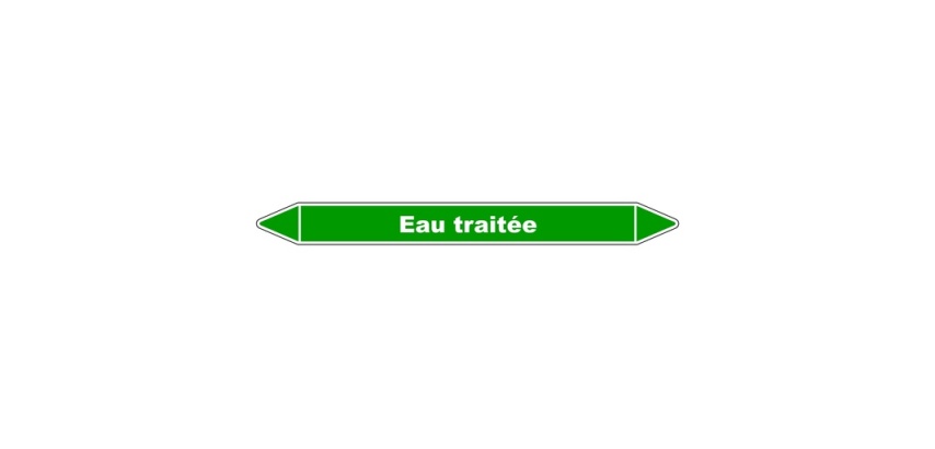 Marqueur de Tuyauterie - Eau Traitée - NFX 08-105 - Vinyle Laminé 450 x 52 mm