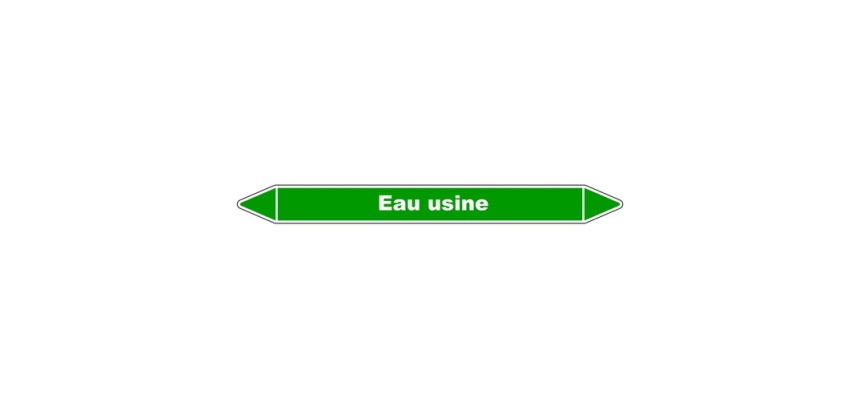 Marqueur de Tuyauterie - Eau Usine - NFX 08-105 - Vinyle Laminé