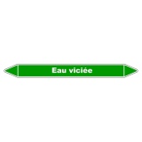 Marqueur de Tuyauterie - Eau Viciée - NFX 08-105 - Vinyle Laminé 150 x 12 mm