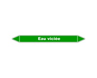 Marqueur de Tuyauterie - Eau Viciée - NFX 08-105 - Vinyle Laminé 150 x 12 mm