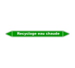 Marqueur tuyauterie - Recyclage eau chaude - Vinyle laminé