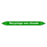 Marqueur tuyauterie - Recyclage eau chaude - Vinyle laminé 150 x 12 mm