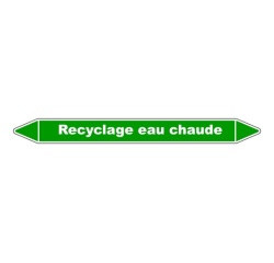 Marqueur tuyauterie - Recyclage eau chaude - Vinyle laminé