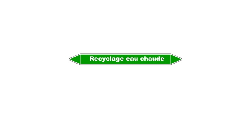 Marqueur tuyauterie - Recyclage eau chaude - Vinyle laminé