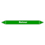 Marqueur de Tuyauterie - Retour - NFX 08-105 - Vinyle Laminé 150 x 12 mm