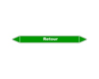 Marqueur de Tuyauterie - Retour - NFX 08-105 - Vinyle Laminé 150 x 12 mm