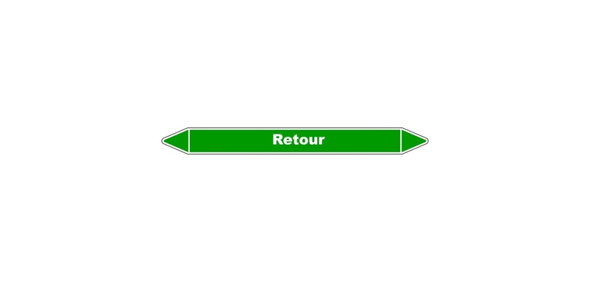 Marqueur de tuyauterie Retour en vinyle laminé - NFX 08-105