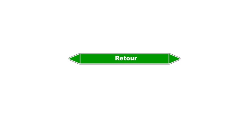 Marqueur de Tuyauterie - Retour - NFX 08-105 - Vinyle Laminé