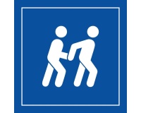 Pictogramme Accessibilité, assistant personnel disponible - ISO 7001 350 x 350 mm PVC 2 mm Bleu