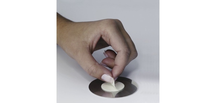 Panneau d'information - Tirez - Diam 83 mm - Acier inoxydable
