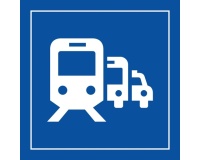 Signalétique d'information - Pictogramme Pôle / Gare Routière 350 x 350 mm PVC 2 mm