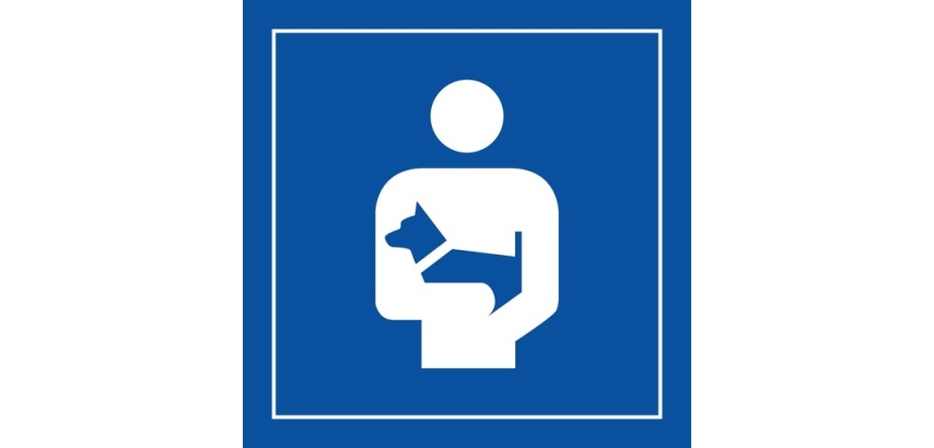 Panneau signalétique - Pictogramme Porter les chiens - Gravoply