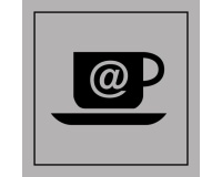Pictogramme d'information - Cybercafé - ISO 7001 - Gravoply 350 x 350 mm Blanc