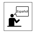 Panneau info - Communication langue spécifiée - ISO 7001 125 x 125 mm Blanc