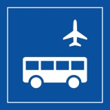 Panneau signalétique Autobus d'aéroport - PI TF 027 - ISO 7001 350 x 350 mm Blanc
