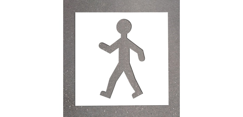 Pochoir pour marquage au sol - Signalisation Piéton - PVC Souple