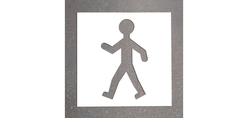 Pochoir pour marquage au sol - Signalisation Piéton - PVC Souple