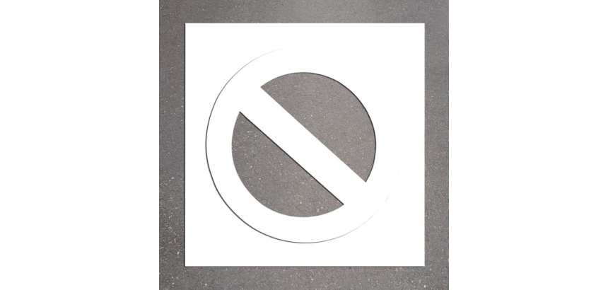 Pochoir -Marquage - Interdiction de stationner - PVC Souple
