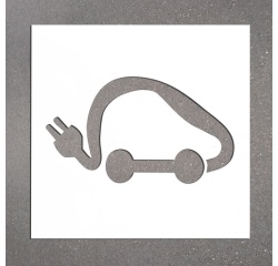 Pochoir pour marquage au sol - Voitures Électriques - PVC souple 350 x 600 mm