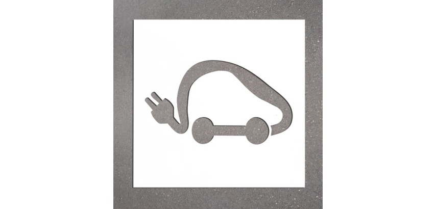 Pochoir  pour marquage au sol - Voitures Électriques - PVC souple