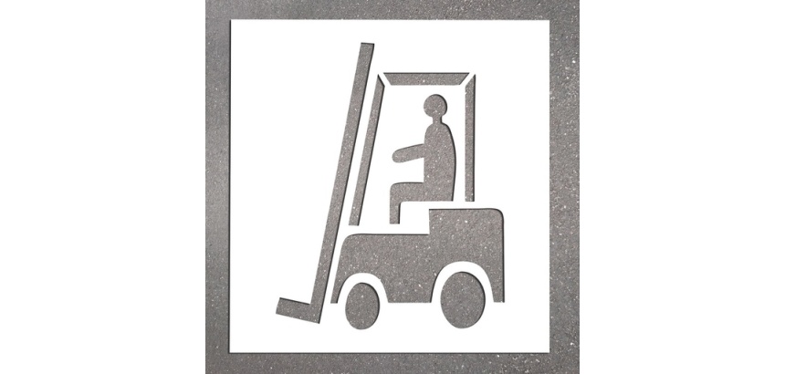 Pochoir pour marquage au sol - Chariot Élévateur - PVC réutilisable