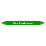 Marqueur tuyauterie - Eau froide aller - Vinyle laminé 150 x 12 mm