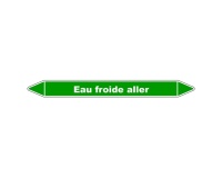 Marqueur tuyauterie - Eau froide aller - Vinyle laminé 150 x 12 mm