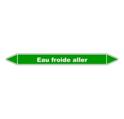 Marqueur tuyauterie - Eau froide aller - Vinyle laminé