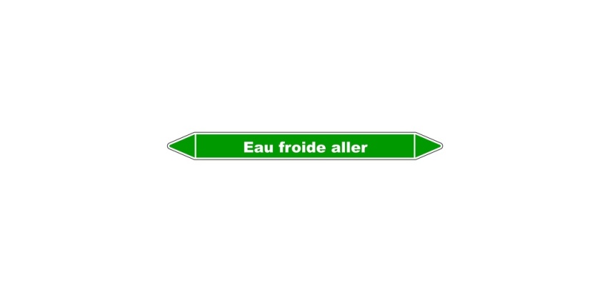 Marqueur tuyauterie - Eau froide aller - Vinyle laminé