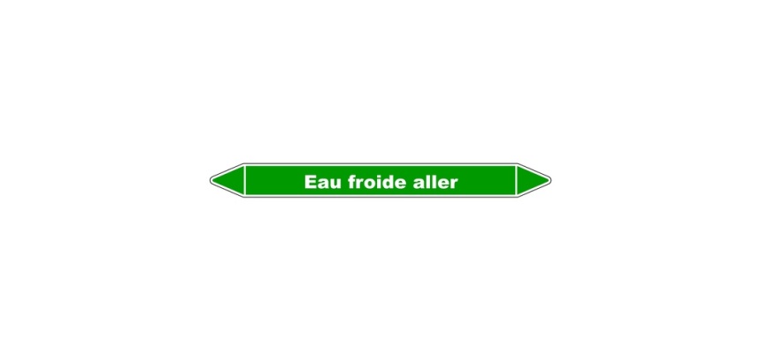 Marqueur tuyauterie - Eau froide aller - Vinyle laminé