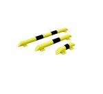 Lisse de protection tubulaire pour entrepôt - Acier 3mm - Jaune/Noir 1200 x 86 mm