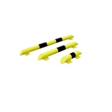 Lisse de protection tubulaire pour entrepôt - Acier 3mm - Jaune/Noir 1200 x 86 mm