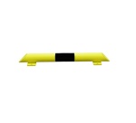 Lisse de protection tubulaire pour entrepôt - Acier 3mm - Jaune/Noir 1200 x 86 mm