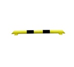 Lisse de protection tubulaire pour entrepôt - Acier 3mm - Jaune/Noir 1200 x 86 mm