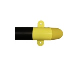 Lisse de protection tubulaire pour entrepôt - Acier 3mm - Jaune/Noir 1200 x 86 mm