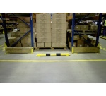 Lisse de protection tubulaire pour entrepôt - Acier 3mm - Jaune/Noir 1200 x 86 mm