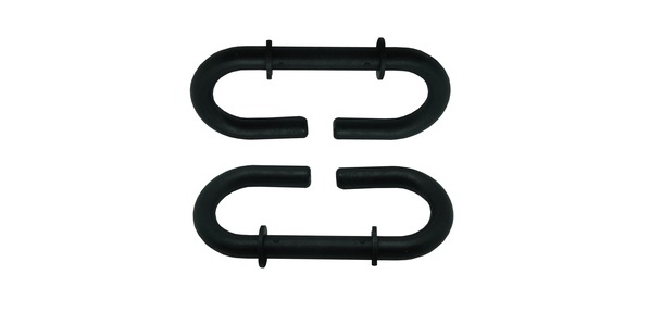 Lot de 2 crochets pour poteaux de chantier - PVC durable - Noir