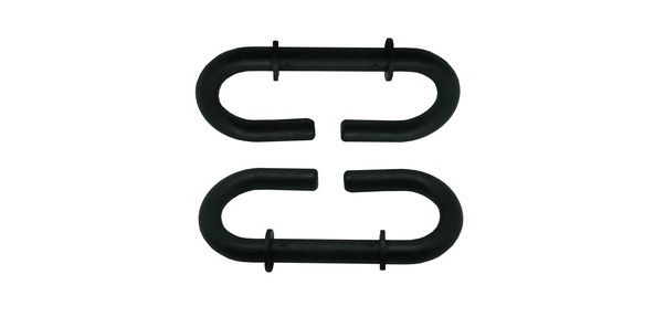Lot de 2 crochets pour poteaux de chantier - PVC durable - Noir
