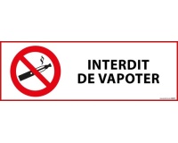 Signalisation d'interdiction - Pictogramme Interdit de vapoter 297 x 105 mm Vinyle Souple Autocollant