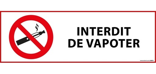 Signalisation d'interdiction - Pictogramme Interdit de vapoter 297 x 105 mm Vinyle Souple Autocollant
