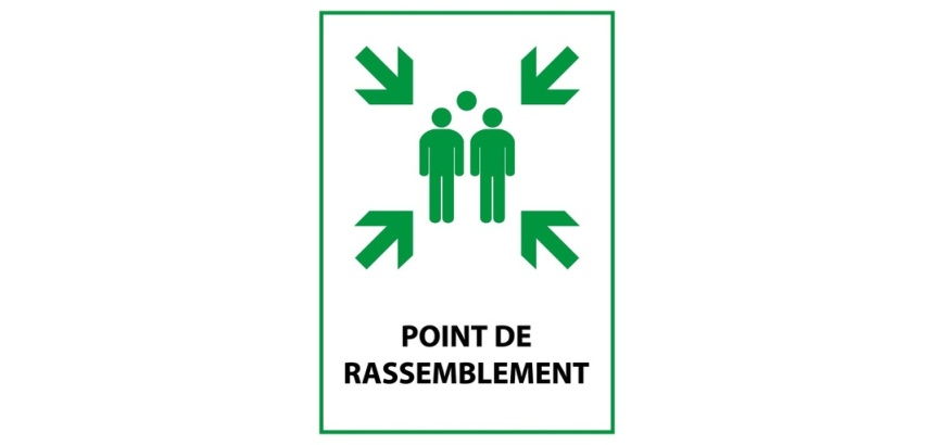 Panneau premiers secours - Point de Rassemblement - E007 - ISO 7010 PVC 2 mm A4