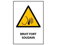 Panneau danger - Bruit fort soudain - W038 - ISO EN 7010 Vinyle Souple Autocollant A5
