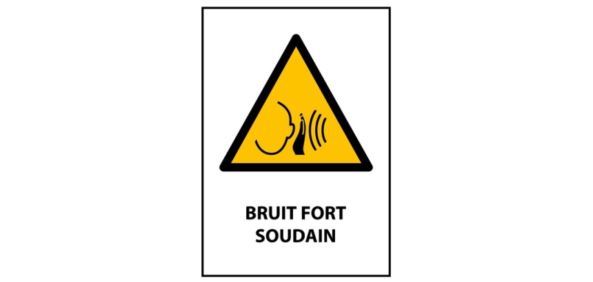 Panneau danger - Bruit fort soudain - W038 - ISO EN 7010 Vinyle Souple Autocollant A5