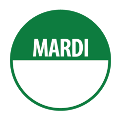 Rouleau de pastilles adhésives - Mardi + zone de texte - 500 ex