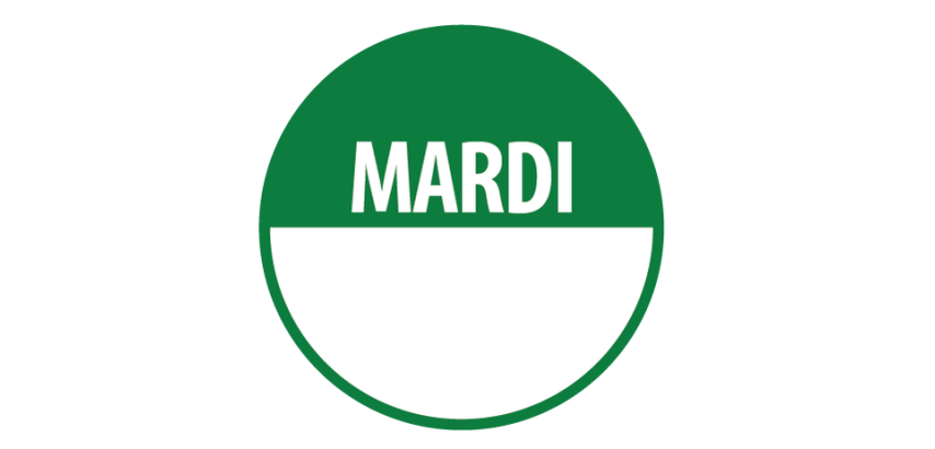 Rouleau de pastilles adhésives - Mardi + zone de texte - 500 ex
