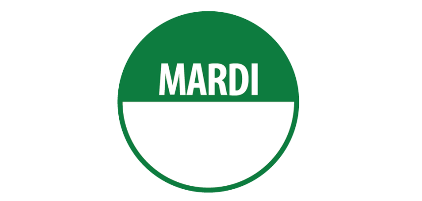 Rouleau de pastilles adhésives - Mardi + zone de texte - 500 ex