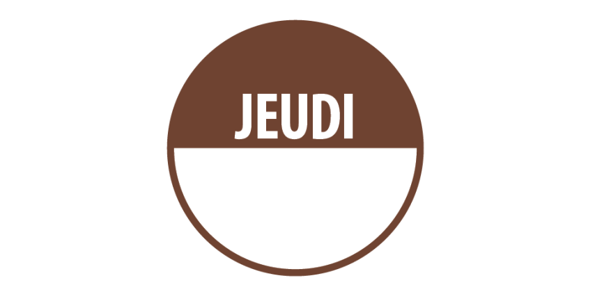 Rouleau de pastilles adhésives - Jeudi + zone de texte - 500 ex