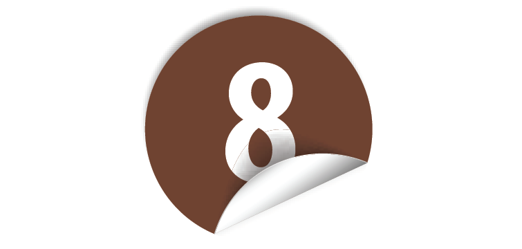 Pastilles de contrôle - Chiffre 8 - Adhésif - Ø40 mm - 500 ex
